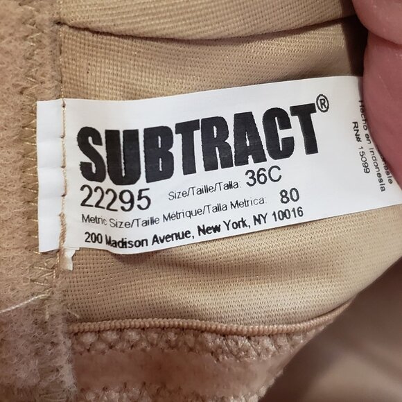 Subtract Shapewear Beige 36C Underwire Dress Belly Shaper Girdle Vintage - Picture 5 of 7